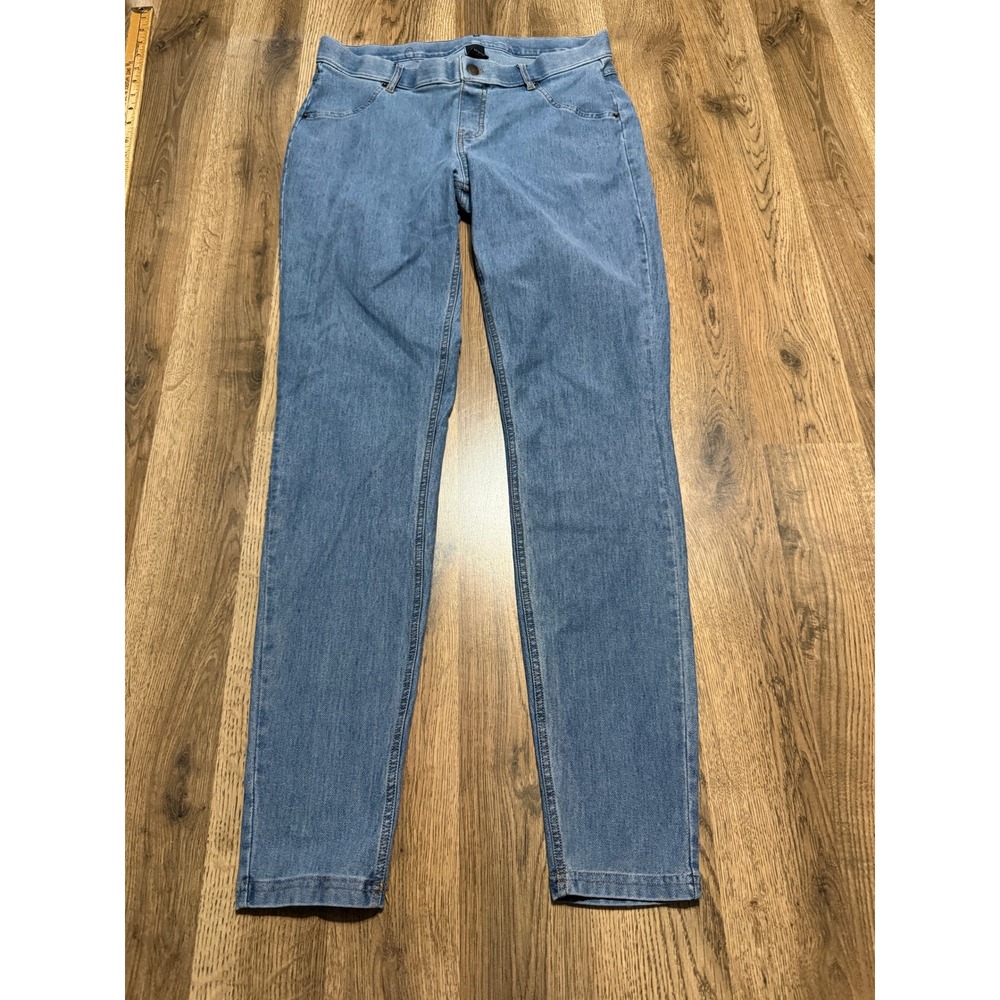 HUE Denim Leggings Women Size L Blue Jeans Pull On Skinny Stretch